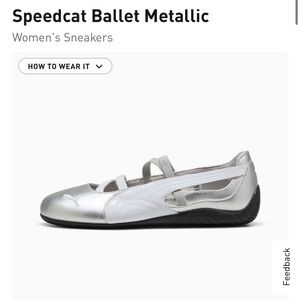 Puma Speedcat Ballet Women's Metallic Silver and White